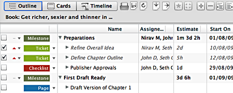 Planning Module for activeCollab Outline View