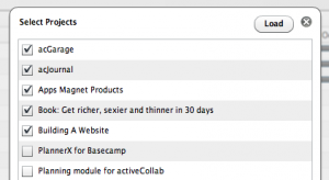 Select Projects to show on Gantt Chart