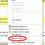 Step 1. Right click on the link and select "Add to Favorites"