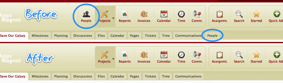 Before and After the Hide People module