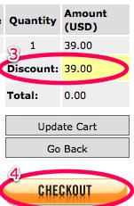 Checkout once discount is applied