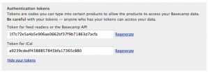 Basecamp Authentication Tokens