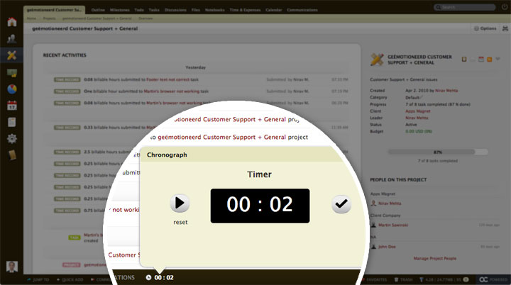 ac-chronograph-in-action Chronograph sits quietly in activeCollab status bar