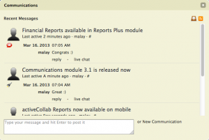 Before: Communications Popup Window