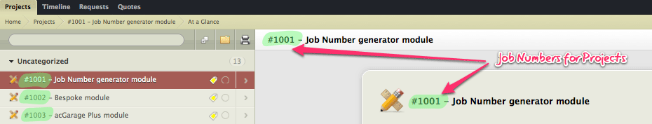 Project Job Numbers show up everywhere - easy to reference and recall