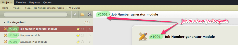 Project Job Numbers show up everywhere - easy to reference and recall