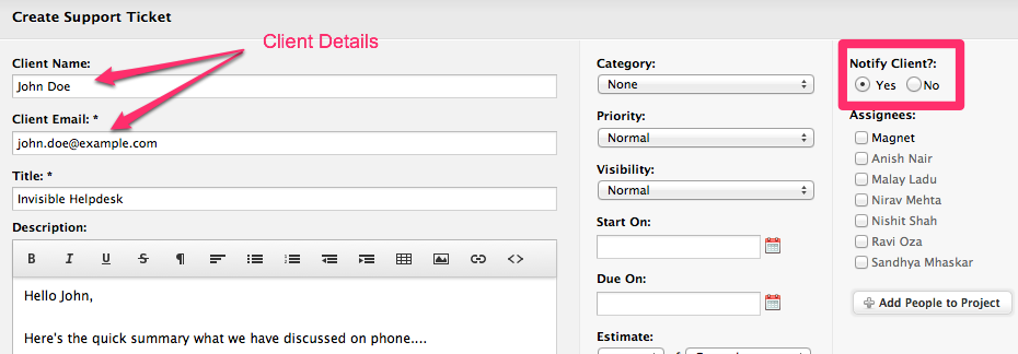 Support Ticket Form