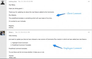 Client Comments - Previous Look